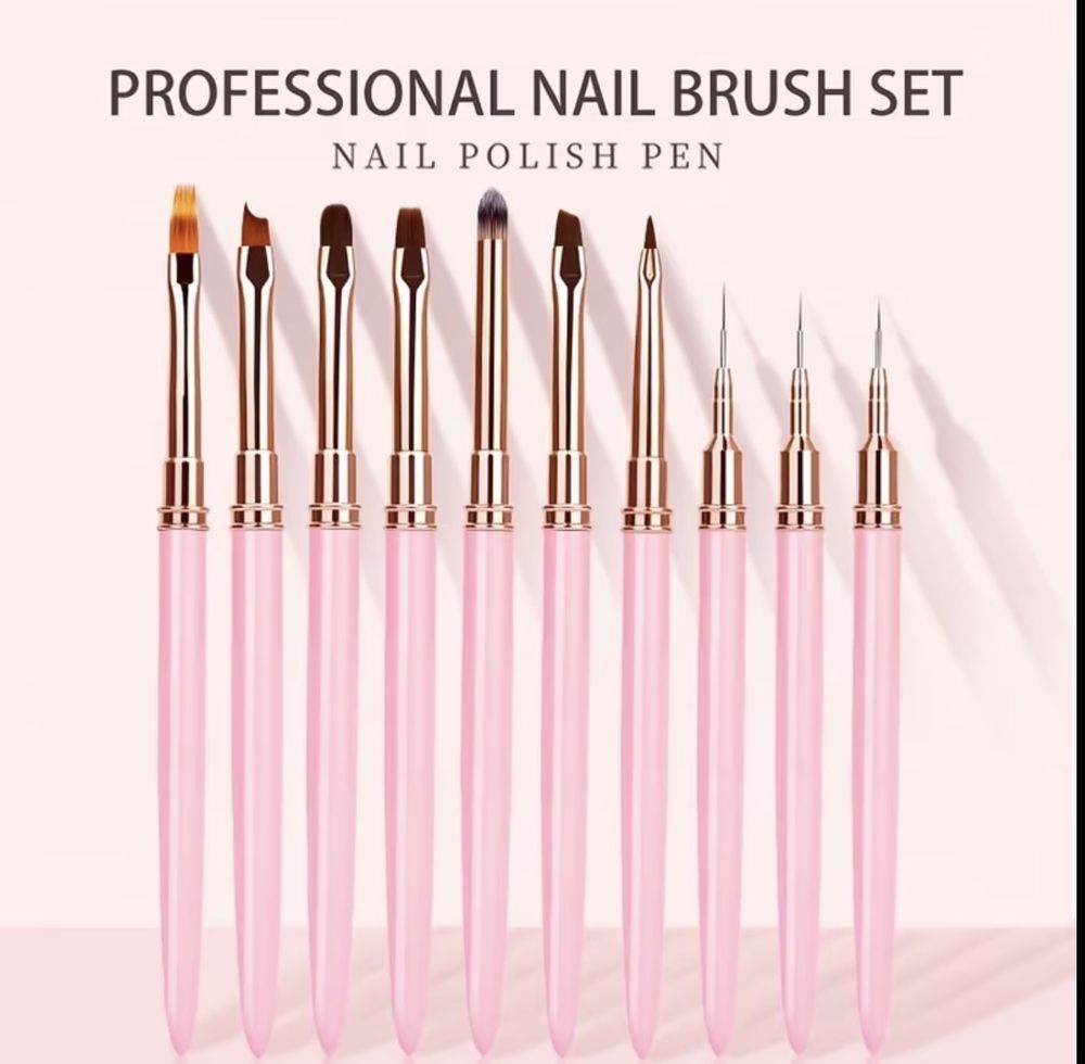 Set De 10 Pinceaux Nail Art