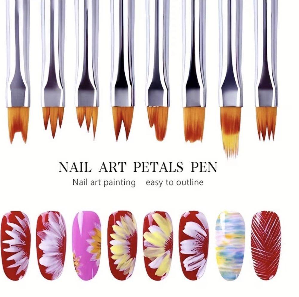 Set De 8 Pinceaux Nail Art