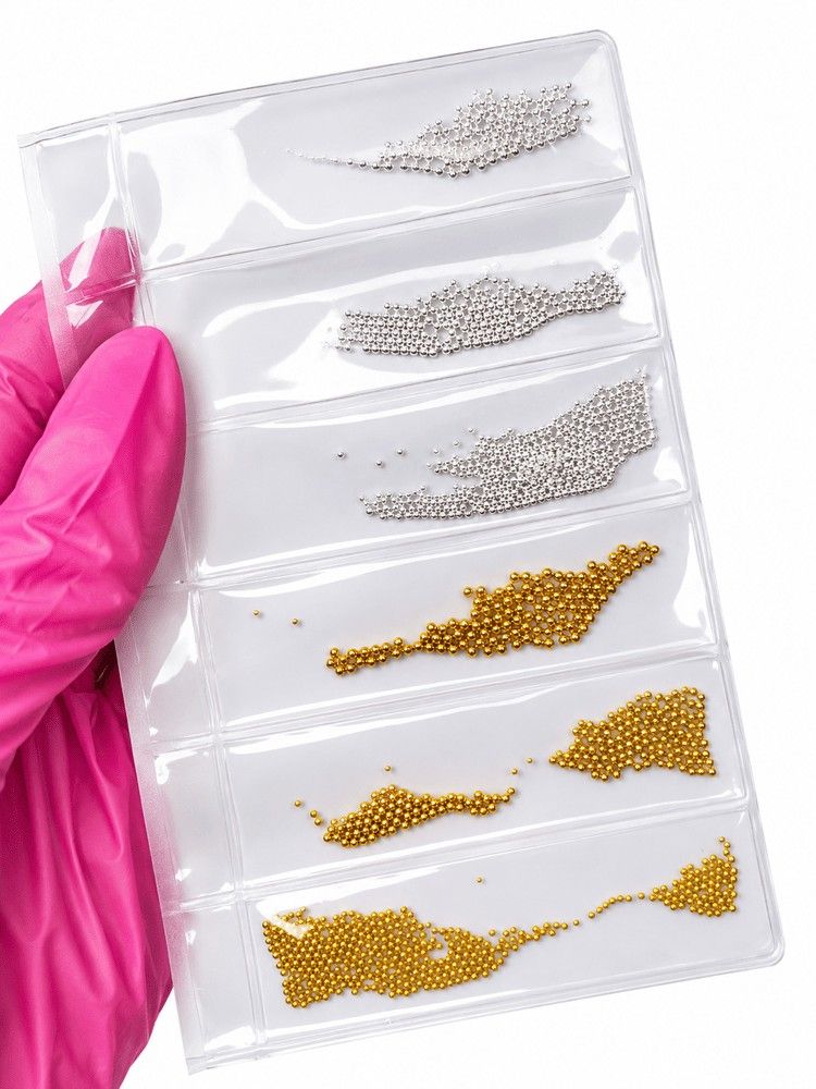 Caviar pour ongles doré & argenté