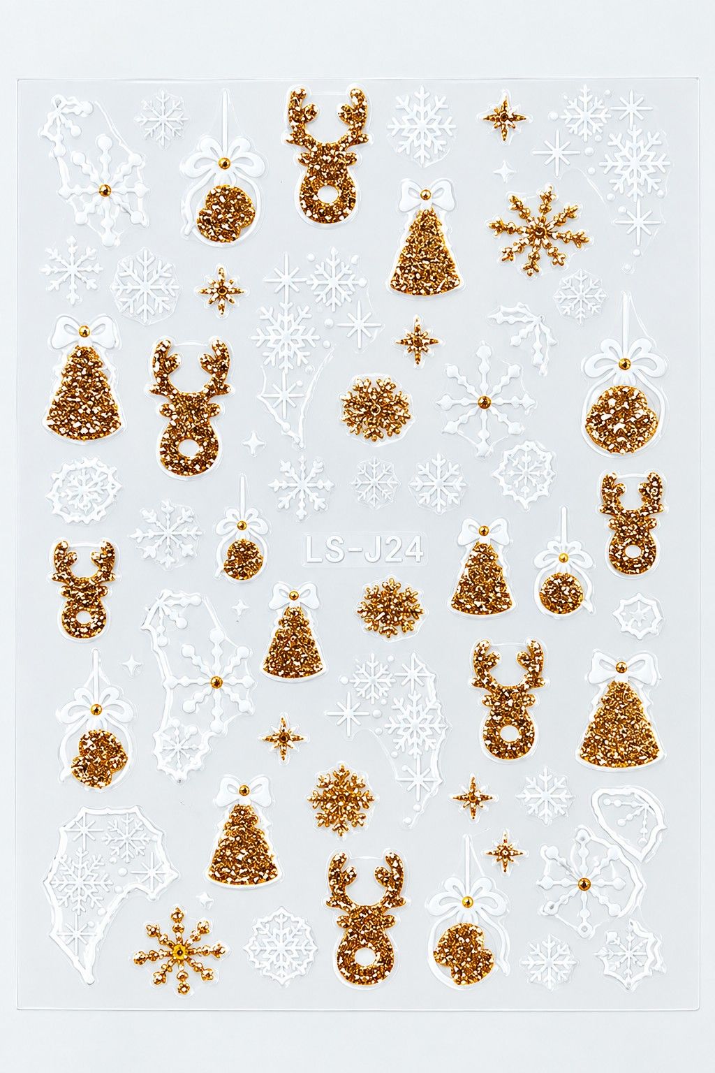 Stickers Noël 3D – Gold & White