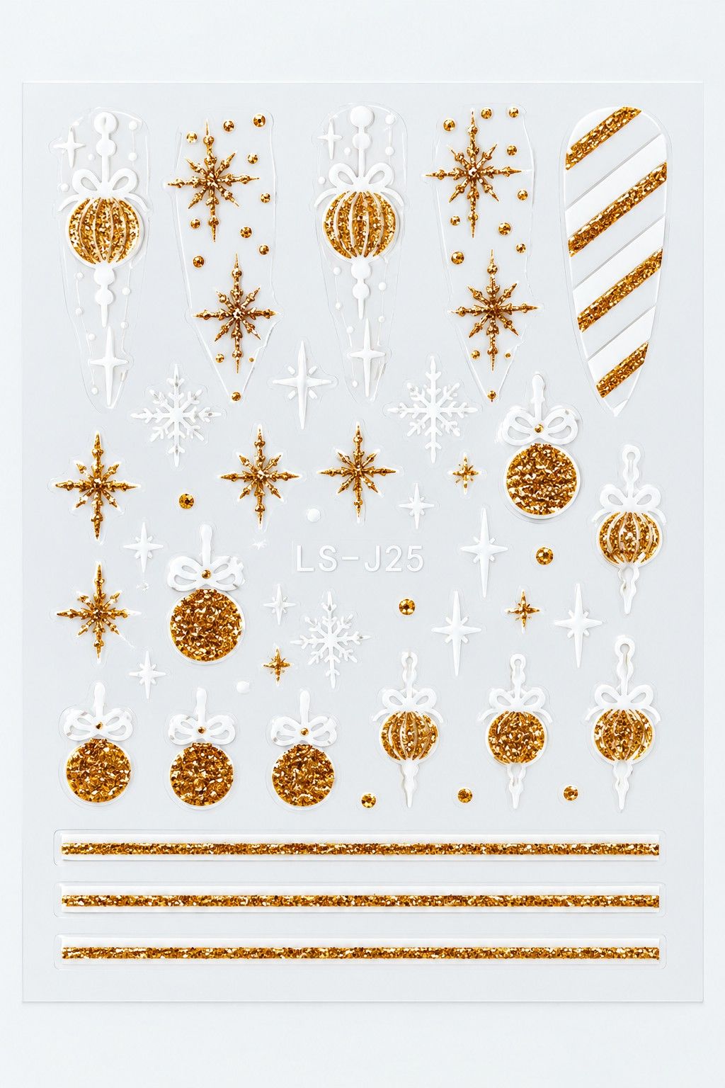 Stickers Noël 3D – Gold & White